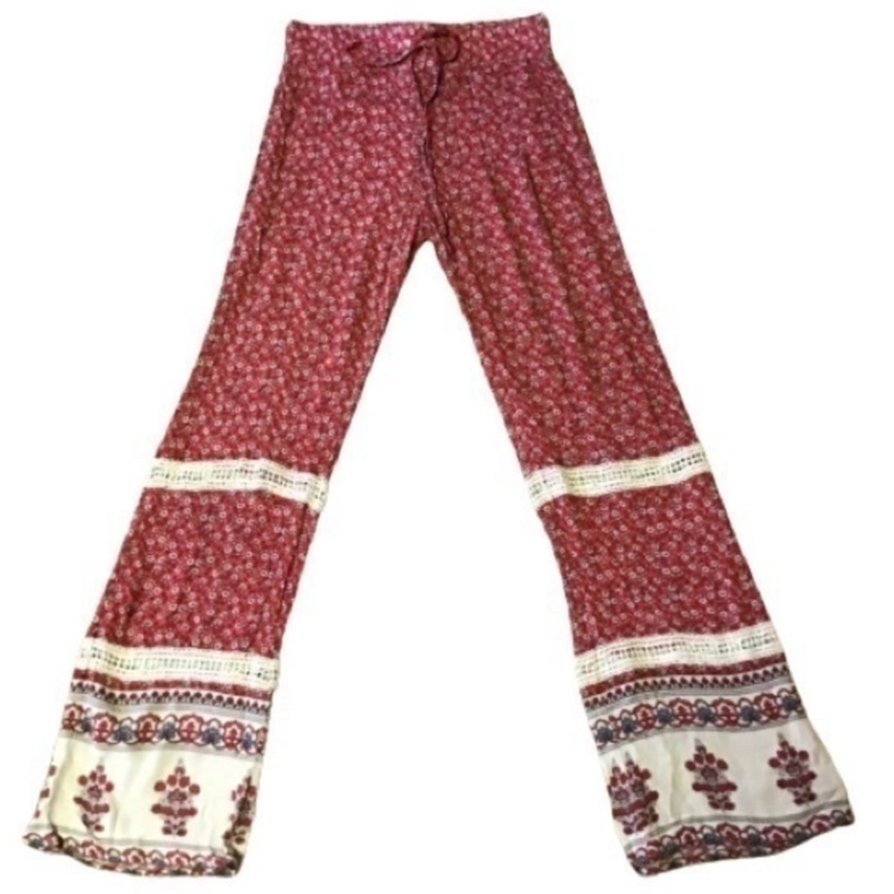 Hippie Boho Floral Lace Pants